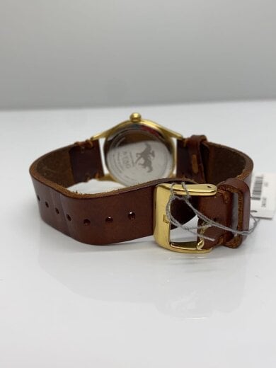 商品画像：クォーツ腕時計/アナログ/レザー/WHT/BRW 4