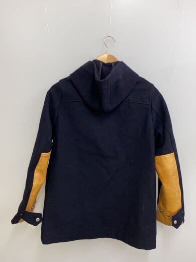 商品画像：レザー切り替えブルゾン/--/ウール/BLK 2