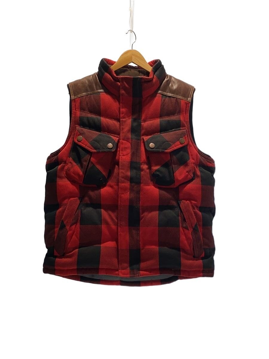 Timberland / ダウンベスト/XL/ポリエステル/RED/チェック
