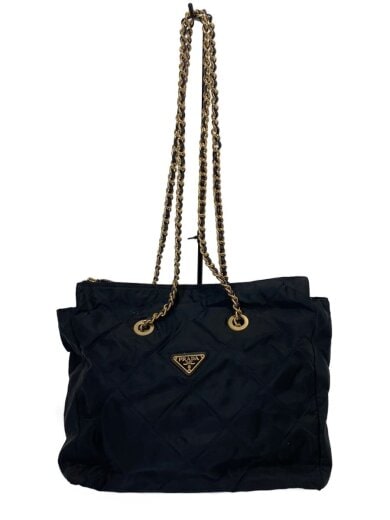 商品画像：キルティングチェーントートバッグ/ナイロン/BLK 1