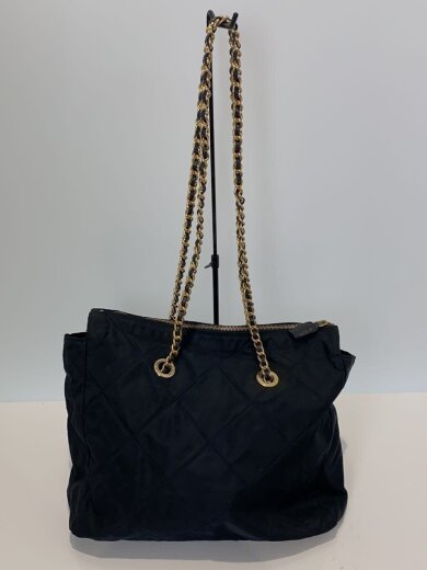 商品画像：キルティングチェーントートバッグ/ナイロン/BLK 3