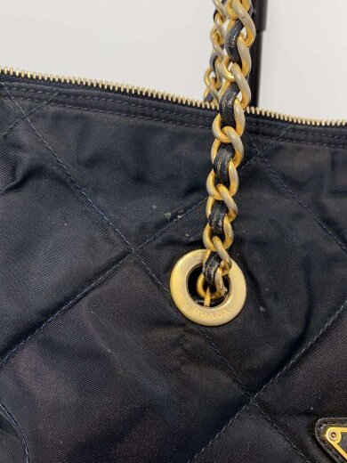 商品画像：キルティングチェーントートバッグ/ナイロン/BLK 7