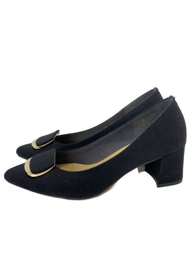 商品画像：オーバルプレートパンプス/25cm/BLK/13401 1