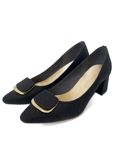 商品画像：オーバルプレートパンプス/25cm/BLK/13401 2