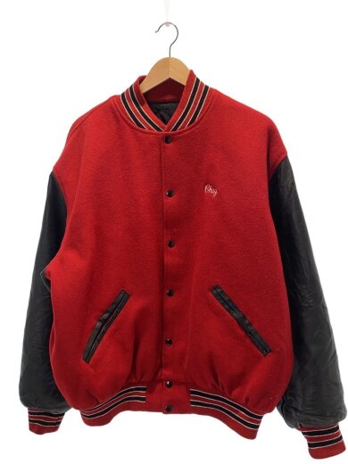 商品画像：90s/USA製/袖レザースタジャン/XL/レザー/RED 1