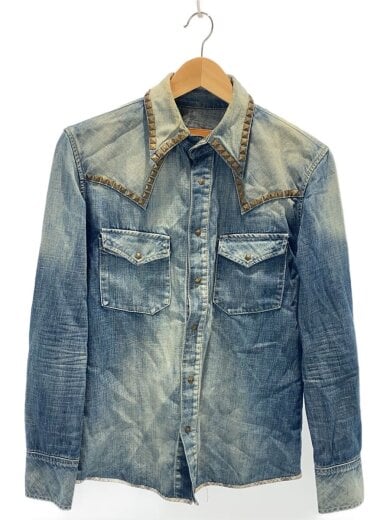 商品画像：スタッズウエスタンシャツ/長袖シャツ/M/デニム/BLU/1075-06 1