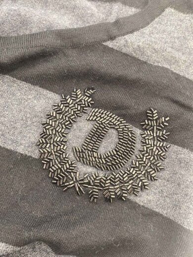 商品画像：ビーズロゴ刺繍/ニット・セーター(薄手)/--/レーヨン/BLK/ボーダー/2916094 7