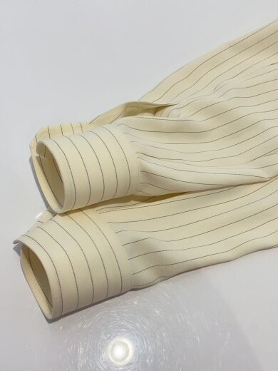 商品画像：長袖シャツ/2/ポリエステル/CRM/ストライプ/BS-013C 5