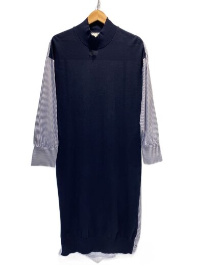 商品画像：シャツワンピース/36/コットン/BLU/ストライプ/DNZ1091109A0006 1