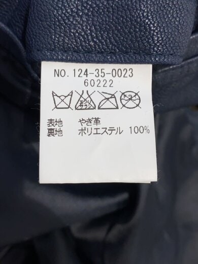 商品画像：シングルライダースジャケット/M/レザー/NVY/124-35-0023 4