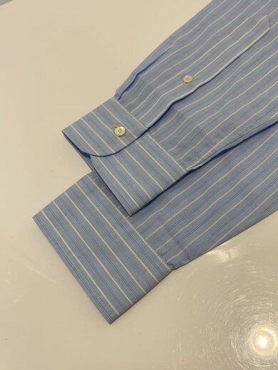 商品画像：Banded Collar Shirts/S/コットン/BLU/ストライプ/VTD-0361-SH-26 5
