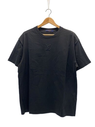 画像：LOUIS VUITTONエンボスLVロゴトップス/Tシャツ/L/コットン/BLK/RM232Q DT3 HNY55W1