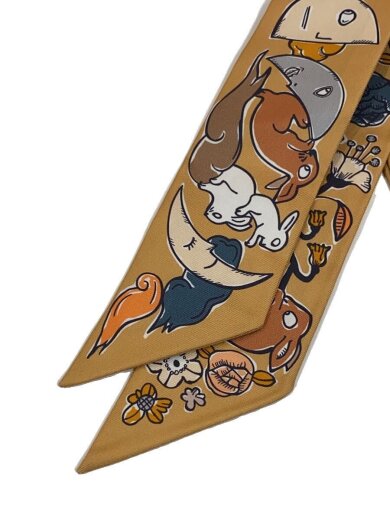 商品画像：TWILLY/MILLE ET UN LAPINS/スカーフ/シルク/ORN/総柄/レディース 2