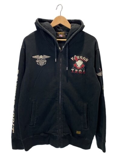 商品画像：ジップパーカー/XL/コットン/BLK 1