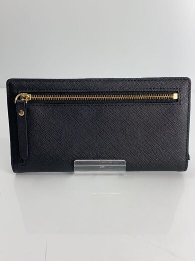 商品画像：2つ折り財布/レザー/BLK/無地/レディース 2