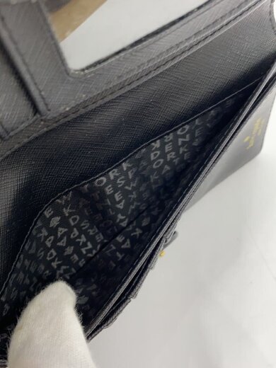 商品画像：2つ折り財布/レザー/BLK/無地/レディース 6