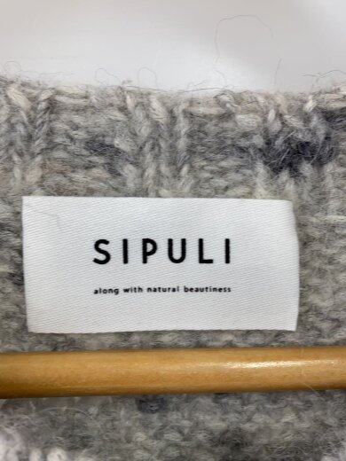 商品画像：SIPULI/ニットベスト(厚手)/2/アルパカ/GRY/無地/37-79-3751 3