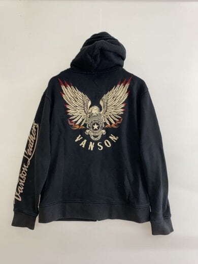 商品画像：ジップパーカー/XL/コットン/BLK 2