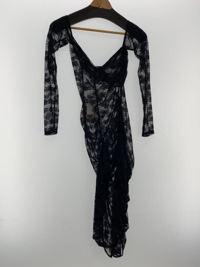 商品画像：LONG SLEEVE LACE DRESS/長袖ワンピース/--/ナイロン/BLK/花柄 2