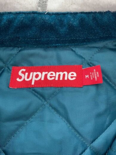 商品画像：QUILTED LINED HOODED VELVET SHIRT/ブルゾン/M/コットン/BLU/無地 3