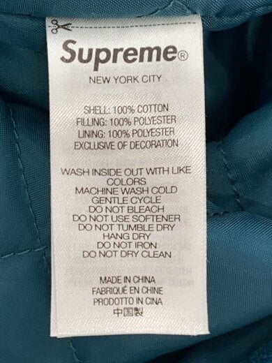 商品画像：QUILTED LINED HOODED VELVET SHIRT/ブルゾン/M/コットン/BLU/無地 4