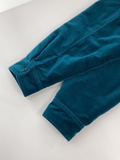 商品画像：QUILTED LINED HOODED VELVET SHIRT/ブルゾン/M/コットン/BLU/無地 6