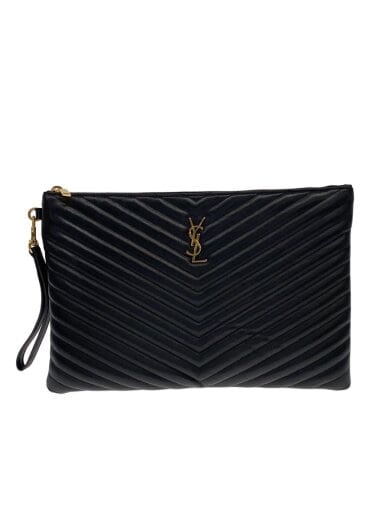 商品画像：クラッチバッグ/セカンドバッグ/レザー/BLK/無地/PLB44022.0619 1