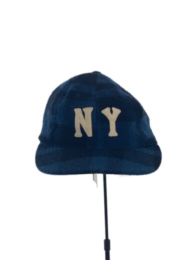 商品画像：Holubar/EBBETSFIELD/NYロゴ/キャップ/7 3/8/ウール/NVY/チェック/メンズ 1
