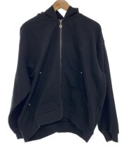 Pierced Tribal Cross Zip Hoodie/ジップパーカー/L/コットン/BLK