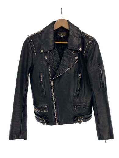 商品画像：スタッズ/レザージャケット・ブルゾン/--/レザー/BLK/無地 1