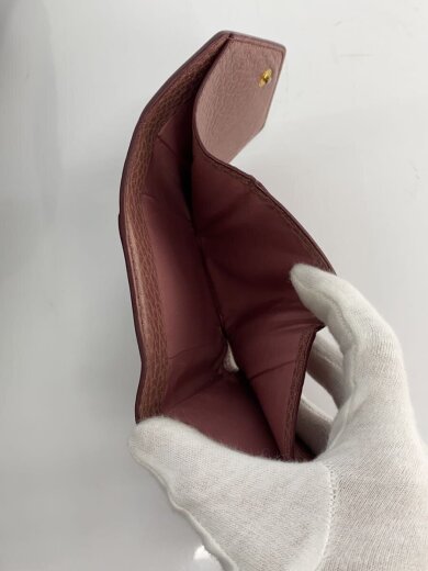 商品画像：グレインレザートリフォールドウォレット/3つ折り財布/レザー/PNK/レディース 5