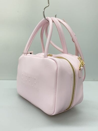 商品画像：スクエアミニボストンバッグ/ショルダーバッグ/フェイクレザー/PNK/無地 2