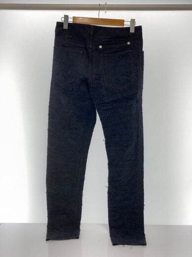 商品画像：デストロイ加工/SLIM FIT/ストレートパンツ/31/コットン/BLK/無地/BM50ST50PV 2
