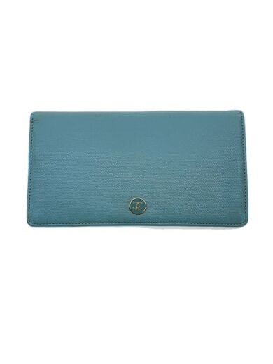 画像：CHANEL長財布/二つ折り/BLU/無地/レディース//1