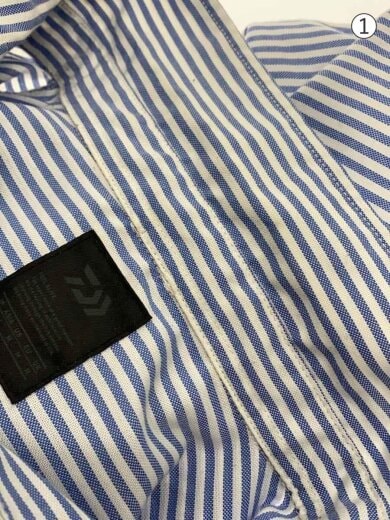 商品画像：23SS/長袖シャツ/L/ポリエステル/BLU/ストライプ/BE-86023 6