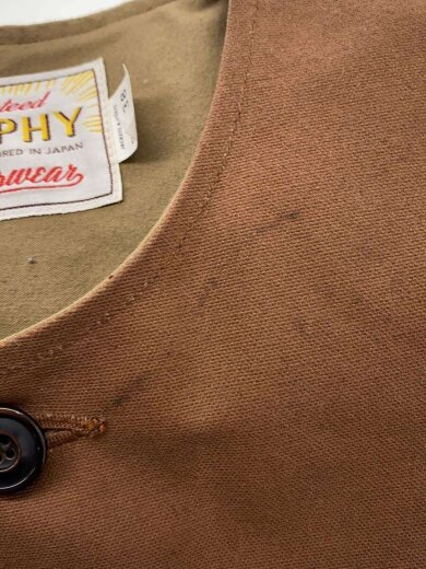 商品画像：OILED DUCK CREW VEST/ベスト/38/コットン/BRW 6