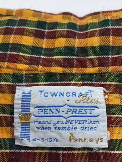 商品画像：60s～/PENN-PREST/襟芯/長袖シャツ/M/--/YLW/チェック// 3