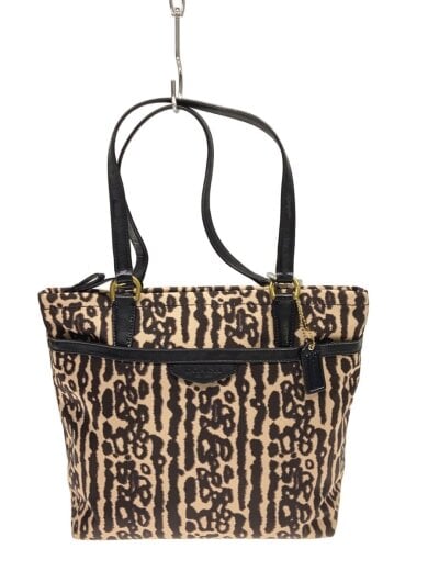 商品画像：Signature Leopard Print Handbag/アート_総柄/キャンバス/BEG/総柄// 1