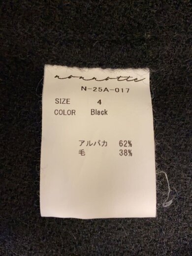 商品画像：Alpaca Dobby Waffle Draping C/N Pullov/4/アルパカ/BLK/N-25A-017 5