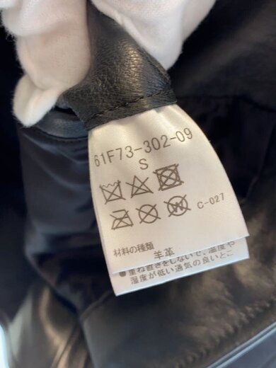 商品画像：ダブルライダースジャケット/S/羊革/ブラック/61F73-302-09 4