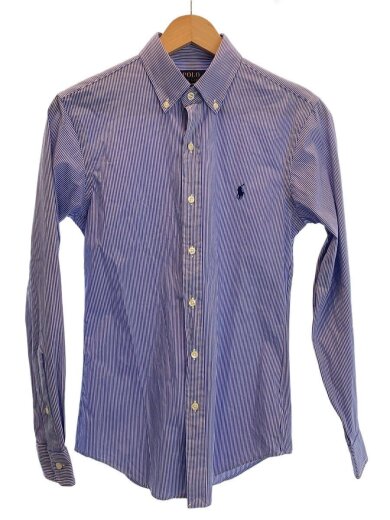 商品画像：長袖シャツ/XS/コットン/BLU/ストライプ/0200011886 1