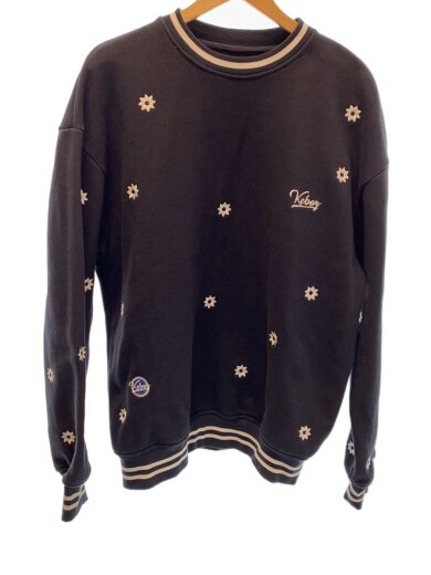 商品画像：Flower&Embroidery Logo CREWNE/スウェット/L/コットン/ネイビー/FS223-1294N 1