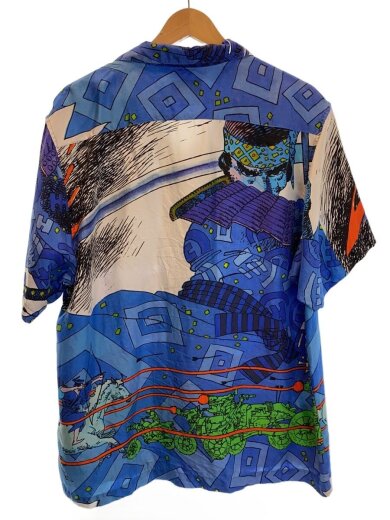 商品画像：半袖シャツ/XL/シルク/BLU/総柄 2