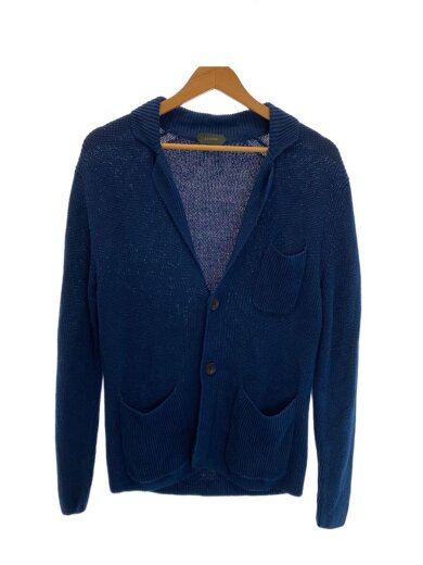 商品画像：7ゲージリネンコットン2Bニットジャケット/テーラードジャケット/48/リネン/ブルー 1