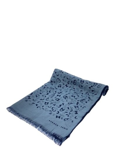 商品画像：マイヨンアンキット/ストール/カシミア/ネイビー/総柄 1