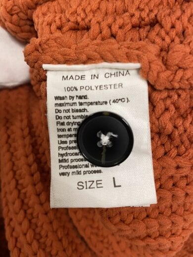 商品画像：カーディガン(厚手)/L/ポリエステル/ORN/無地/GMK-13050-B 4