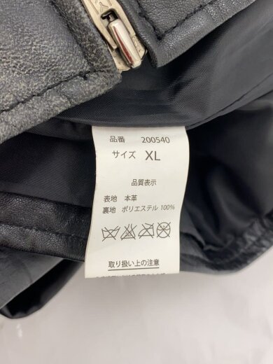 商品画像：シングルライダースジャケット/XL/レザー/BLK// 4