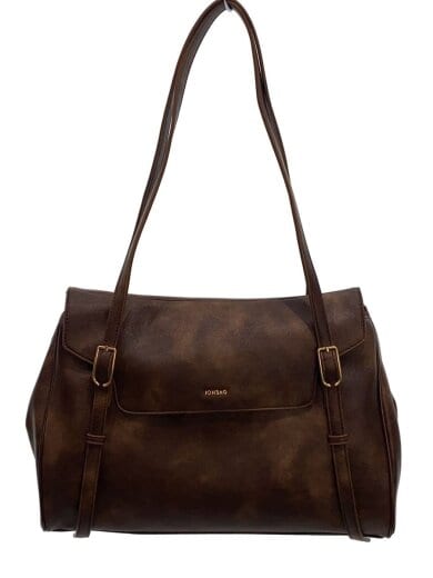 商品画像：JONBAG/ショルダーバッグ/レザー/BRW/無地 1