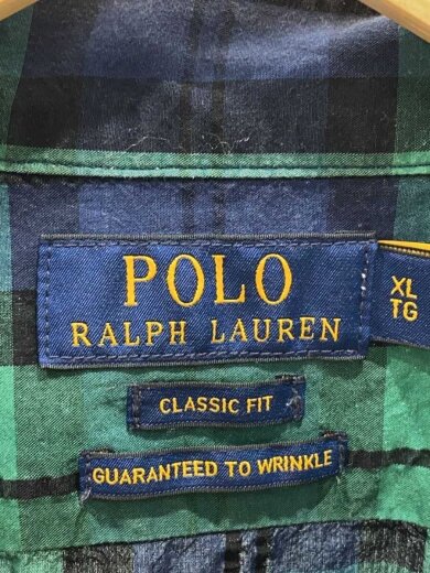 画像：POLO RALPH LAURENGUARANTEED TO WRINKLE/シアサッカー/半袖シャツ/XL/コットン/GRN/チェック3