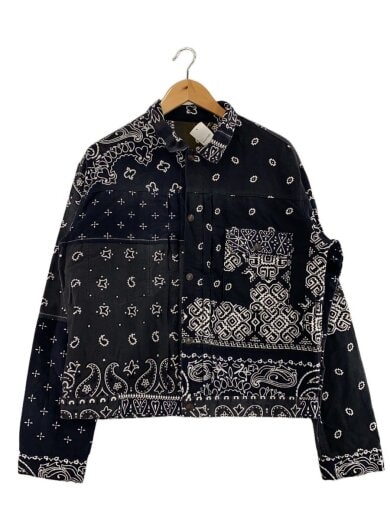 商品画像：ジャケット/XL/コットン/BLK/総柄/EK-1117// 1